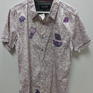 Dirty Laundry Purple Upcycled "Shine Bright" Button up Dress Shirt
